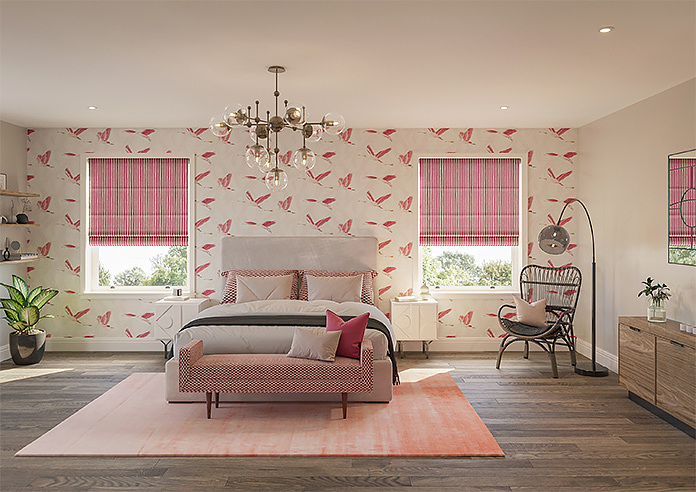 Vintage Stripe, Bowler Red - Roman Blind - Image 8